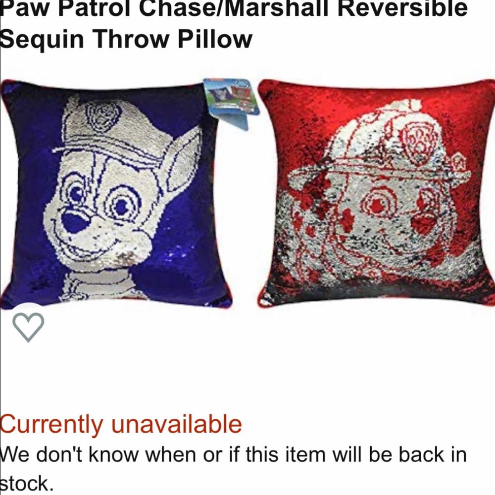 Paw Patrol Chase/Marshall Reversible Sequin Throw